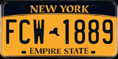 NY license plate FCW1889