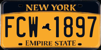 NY license plate FCW1897