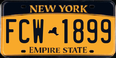 NY license plate FCW1899