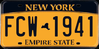 NY license plate FCW1941