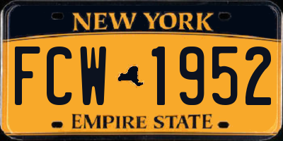 NY license plate FCW1952