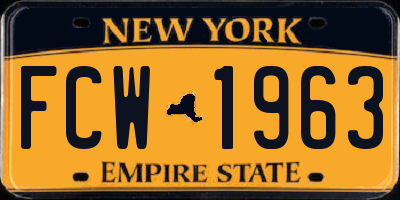NY license plate FCW1963