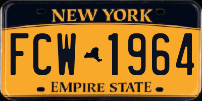NY license plate FCW1964