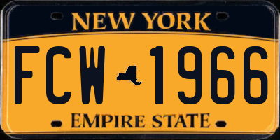 NY license plate FCW1966