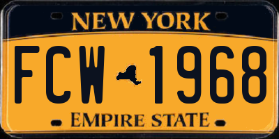NY license plate FCW1968