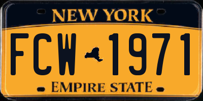NY license plate FCW1971