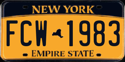 NY license plate FCW1983