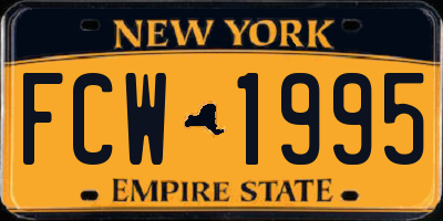 NY license plate FCW1995