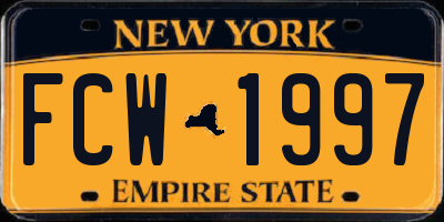 NY license plate FCW1997