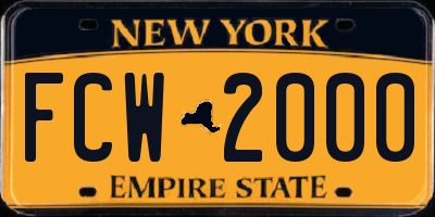 NY license plate FCW2000
