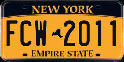 NY license plate FCW2011