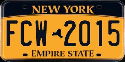 NY license plate FCW2015