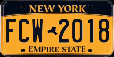 NY license plate FCW2018