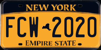 NY license plate FCW2020