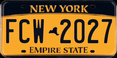 NY license plate FCW2027