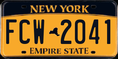 NY license plate FCW2041