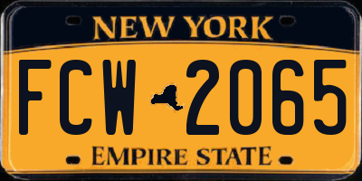 NY license plate FCW2065