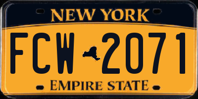 NY license plate FCW2071