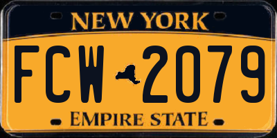 NY license plate FCW2079