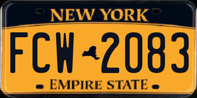 NY license plate FCW2083