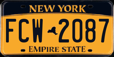 NY license plate FCW2087