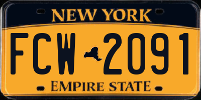 NY license plate FCW2091