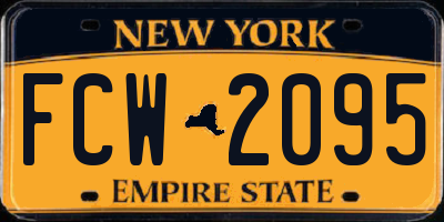 NY license plate FCW2095