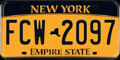 NY license plate FCW2097