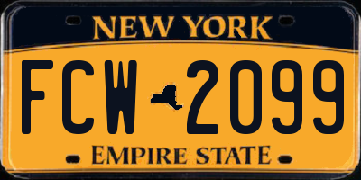 NY license plate FCW2099
