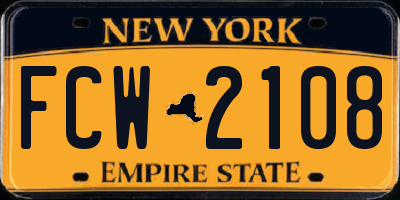 NY license plate FCW2108