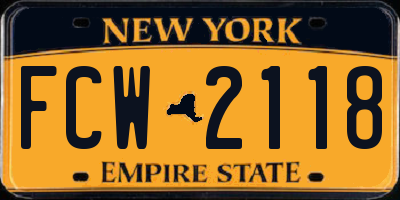 NY license plate FCW2118