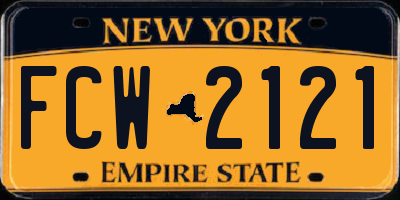 NY license plate FCW2121