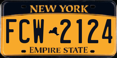 NY license plate FCW2124
