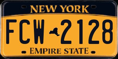 NY license plate FCW2128
