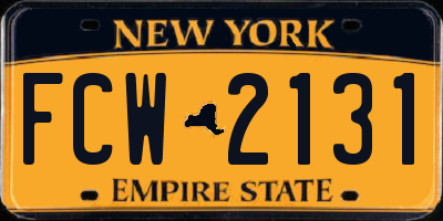 NY license plate FCW2131