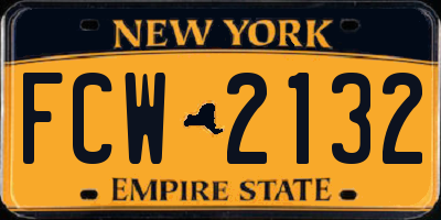NY license plate FCW2132