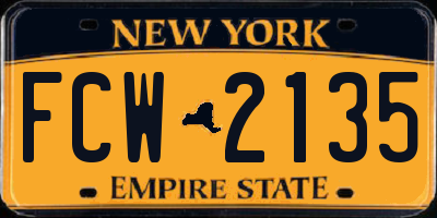 NY license plate FCW2135