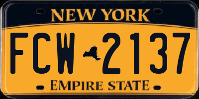 NY license plate FCW2137