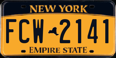 NY license plate FCW2141