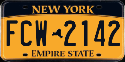 NY license plate FCW2142