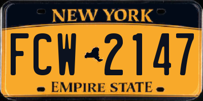 NY license plate FCW2147