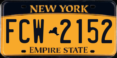 NY license plate FCW2152