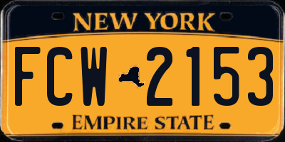 NY license plate FCW2153