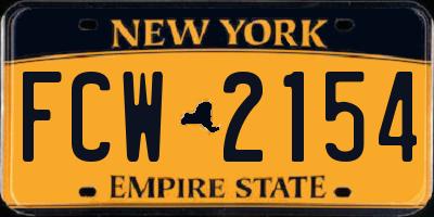 NY license plate FCW2154