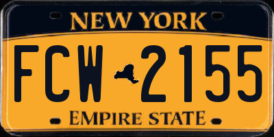 NY license plate FCW2155