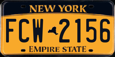NY license plate FCW2156
