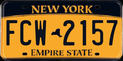NY license plate FCW2157