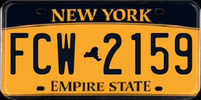 NY license plate FCW2159
