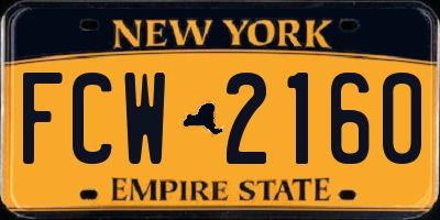NY license plate FCW2160