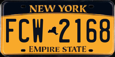 NY license plate FCW2168
